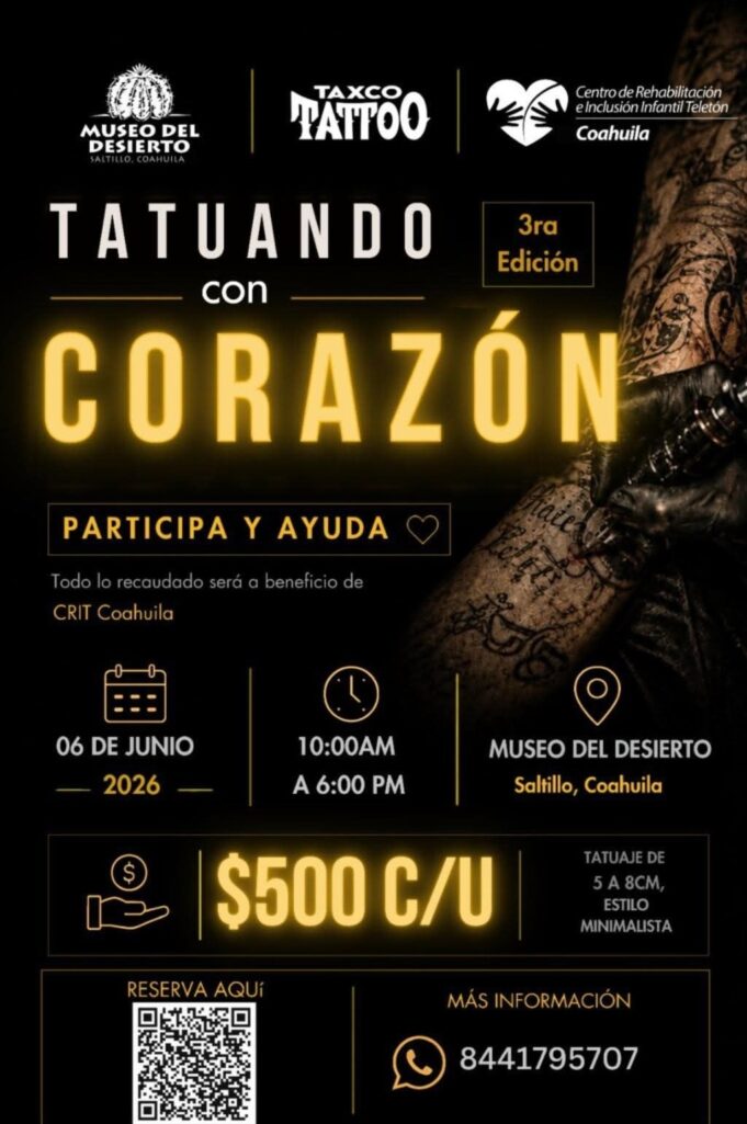 Crit Saltillo Será el próximo 6 de junio la sexta edición del evento “Tatuando con el ...