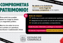 Advierte Gobierno del Estado sobre riesgos de comprar terrenos sin autorización