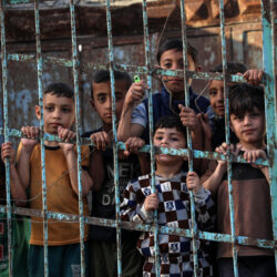 MIDEAST-GAZA-AL-SHATI REFUGEE CAMP-DISPLACED CHILDREN