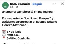 Convocan a jornada de reforestación en el Bosque Urbano de Saltillo