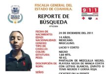 Fiscalía solicita apoyo ciudadano para localizar a menor desaparecido en Ramos Arizpe