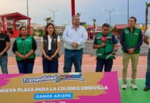 Entrega Tomás Gutiérrez renovada plaza en Urbivilla del Real