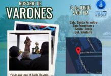 Invitan a participar en Rosario de Varones en la colonia Santa Fe