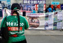 Protestan madres buscadoras en la zona del Estadio Ciudad de México