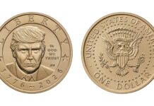 Estados Unidos acuñará una nueva moneda de oro de 1 dólar con la imagen de Trump