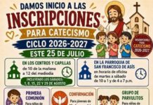Inician inscripciones para el catecismo 2026-2027 en la Parroquia de San Francisco de Asís