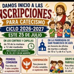 Inician registros para el catecismo en la Parroquia San Francisco de Asís