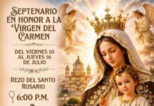 Invitan a participar en el Septenario en honor a Nuestra Señora del Carmen en Parajes del Valle