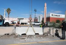 Refuerza Saltillo trabajos de sustitución de muros de contención en bulevares