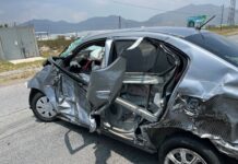 Adultos mayores resultan lesionados tras doble impacto de tractocamiones en la Monterrey-Saltillo