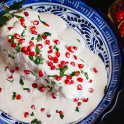 Chiles en Nogada traditional Mexican cuisine in Puebla Mexico
