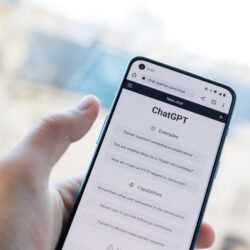 White Close-Up shot of OpenAI ChatGPT application chatbot on smartphone