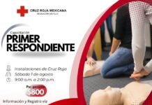 Será el sábado 1 de agosto la capacitación de Cruz Roja para primeros respondientes