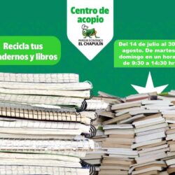 Aún no sabes qué hacer con tus libros y cuadernos usados Llévalos al Parque El Chapulín y apoya el reciclaje1