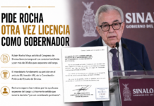 Pide Rocha otra vez licencia como gobernador