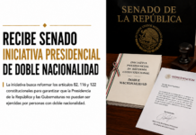 Recibe Senado iniciativa presidencial de doble nacionalidad