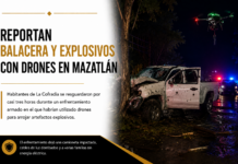 Reportan balacera y explosivos con drones en Mazatlán