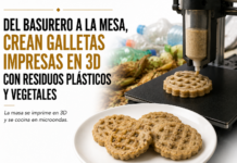 Del basurero a la mesa, crean galletas impresas en 3D con residuos plásticos y vegetales