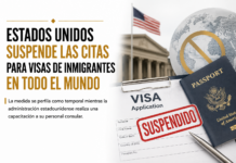 Estados Unidos suspende las citas para visas de inmigrantes en todo el mundo