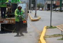 Incrementa Saltillo seguridad vial; pinta cordones cuneta en más vialidades