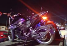 Asegura Tránsito 5 motos en operativo nocturno