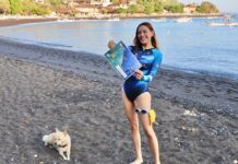 La sirena saltillense Ale Iturbe completa travesía de aguas abiertas en Bali