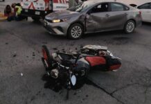 Motociclista resulta gravemente lesionado tras accidente en Ramos Arizpe