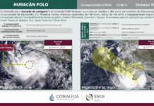 “Polo” se intensifica a huracán frente a las costas de Guerrero y Michoacán