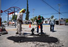 Redobla Ramos Arizpe trabajos de bacheo ante afectaciones por lluvias