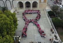 Forman en la UA de C el símbolo internacional de la lucha contra el cáncer de mama