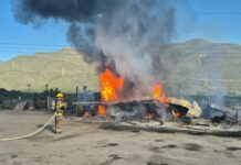 Incendio en la carretera Monterrey – Saltillo moviliza a Bomberos de Ramos Arizpe