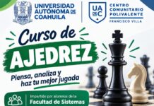 Ofrece UA de C cursos gratuitos de Ajedrez y Excel en el Centro Polivalente “Francisco Villa”