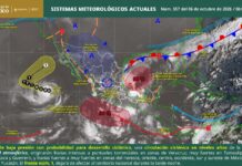 Protección Civil mantiene vigilancia sobre la Depresión Tropical nueve en el Golfo de México