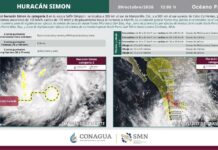 Sube ‘Simon’ a categoría 2 al sur de Manzanillo